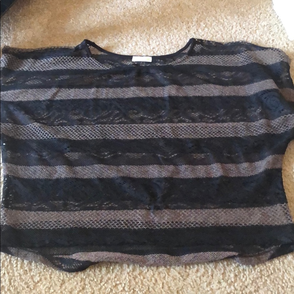 Black Lace Flowy Top